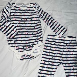 Gap baby confetti bodysuit pants set 18-24m